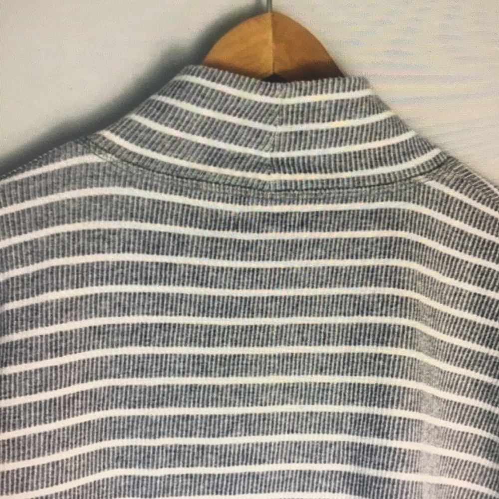 Madewell gray white striped ribbed boxy top - Picture 5 of 5